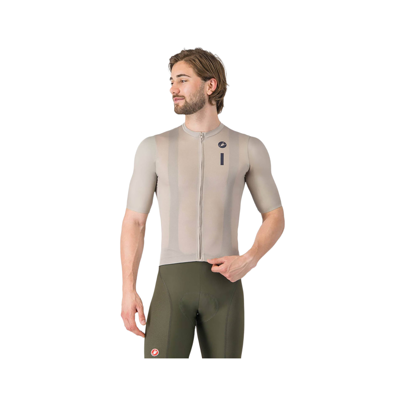 Balfes Bikes Castelli Drittone Logo Short Sleeve Jersey in Clay/Belgian Blue | Free postage over £30, £10 off first order, price match & 0% finance.