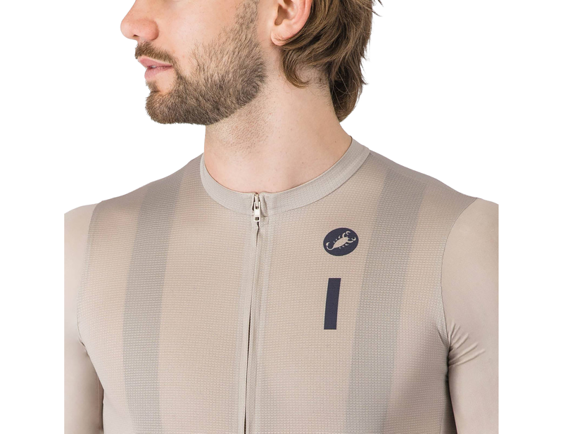 Castelli Drittone Logo Short Sleeve Jersey in Clay/Belgian Blue-2