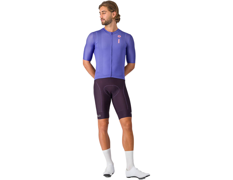 Castelli Drittone Logo Short Sleeve Jersey in Ultraviolet/Rosa Giro-2