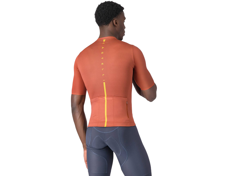 Castelli Drittone Logo Short Sleeve Jersey in Paprika/Mango Mojito-1