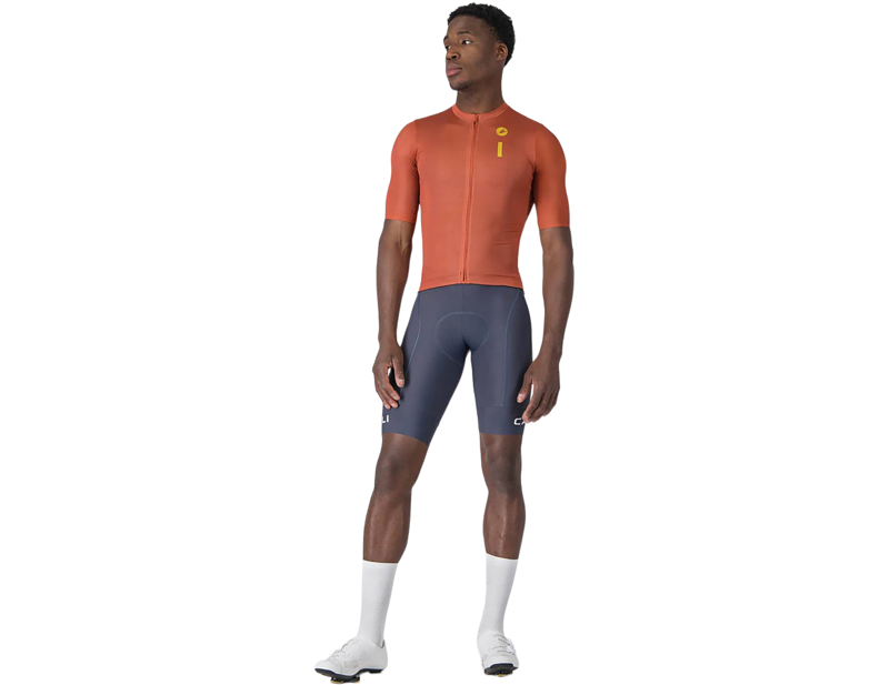 Castelli Drittone Logo Short Sleeve Jersey in Paprika/Mango Mojito-5