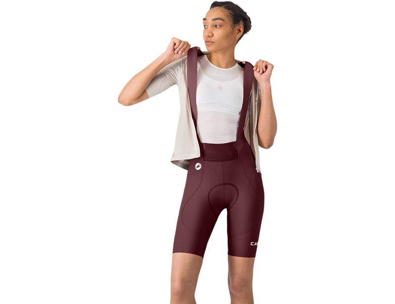 Castelli Espresso 2 Women's DT Bib Short in Deep Bordeaux