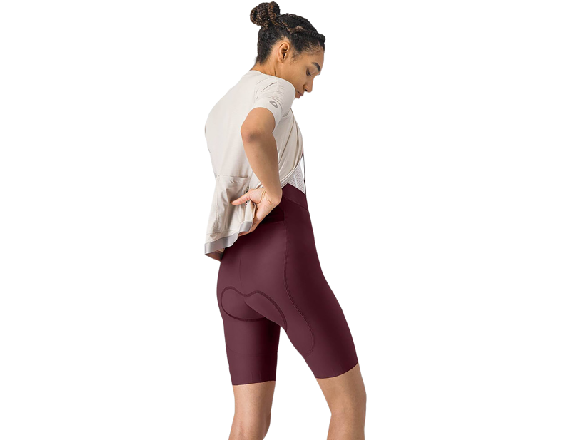 Castelli Espresso 2 Women's DT Bib Short in Deep Bordeaux-1