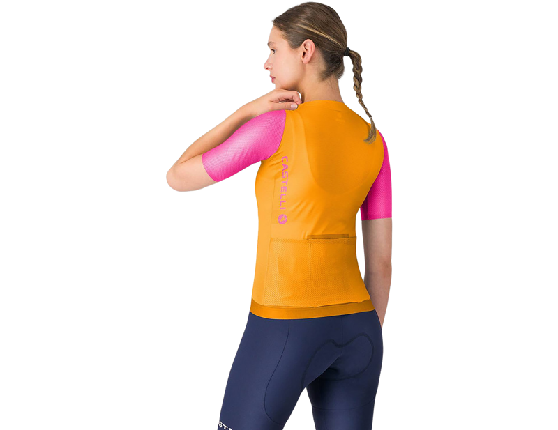 Castelli Corretto Women's Jersey in Vivid Orange/Violet Pink-1