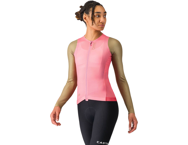 Castelli Corretto Women's Long Sleeve Jersey in Rosa Giro/Elmwood
