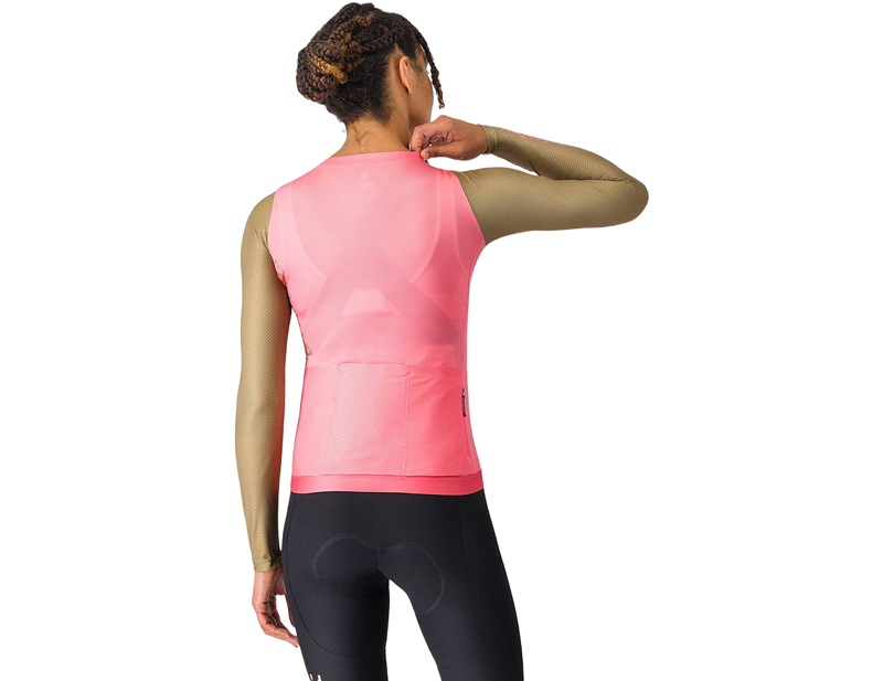 Castelli Corretto Women's Long Sleeve Jersey in Rosa Giro/Elmwood-1