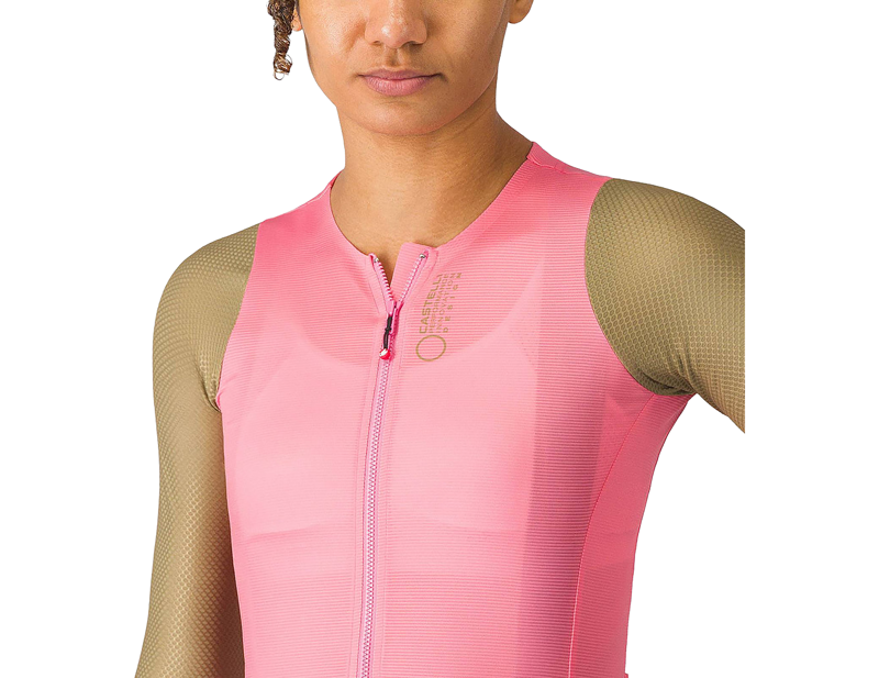 Castelli Corretto Women's Long Sleeve Jersey in Rosa Giro/Elmwood-3