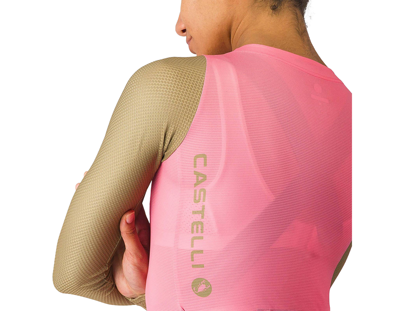 Castelli Corretto Women's Long Sleeve Jersey in Rosa Giro/Elmwood-2