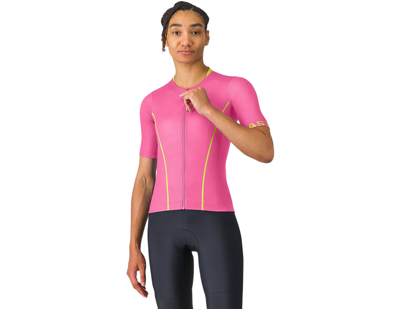 Castelli Anima Flow Women's Jersey in Rosa Giro/Mango Mojito