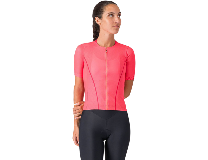 Castelli Anima Flow Women's Jersey in Brilliant Pink/Hibiscus