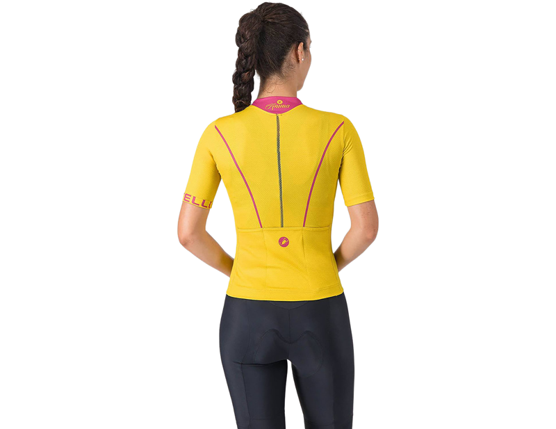Castelli Anima Flow Women's Jersey in Mango Mojito/Violet Pink-1
