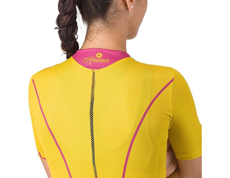 Castelli Anima Flow Women's Jersey in Mango Mojito/Violet Pink-2