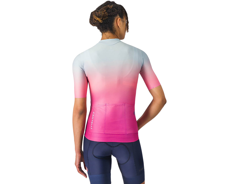 Castelli UPF Women's Short Sleeve Jersey in Winter Sky/Violet Pink-1