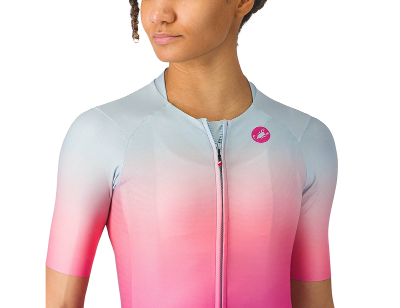 Castelli UPF Women's Short Sleeve Jersey in Winter Sky/Violet Pink-4