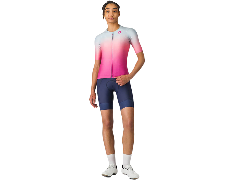 Castelli UPF Women's Short Sleeve Jersey in Winter Sky/Violet Pink-5
