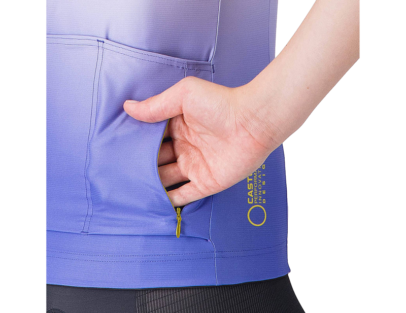 Castelli UPF Women's Short Sleeve Jersey in Mango Mojito/Ultraviolet-4