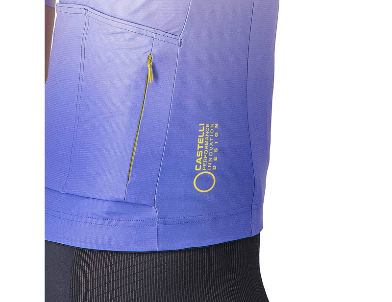 Castelli UPF Women's Short Sleeve Jersey in Mango Mojito/Ultraviolet-3