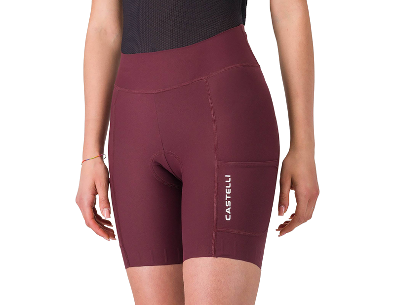 Castelli Comfort Travel Women's Shorts in Deep Bordeaux-3