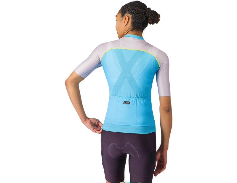 Castelli Unlimited 2 Women's Short Sleeve Jersey in Neon Cobalt/Purple Mist-2