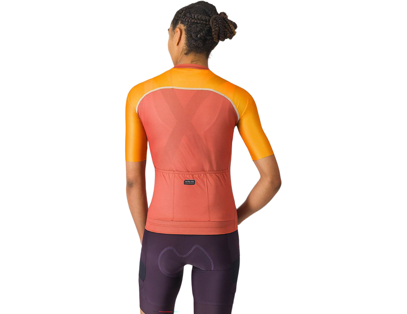 Castelli Unlimited 2 Women's Short Sleeve Jersey in Paprika/Vivid Orange/Winter Sky-1