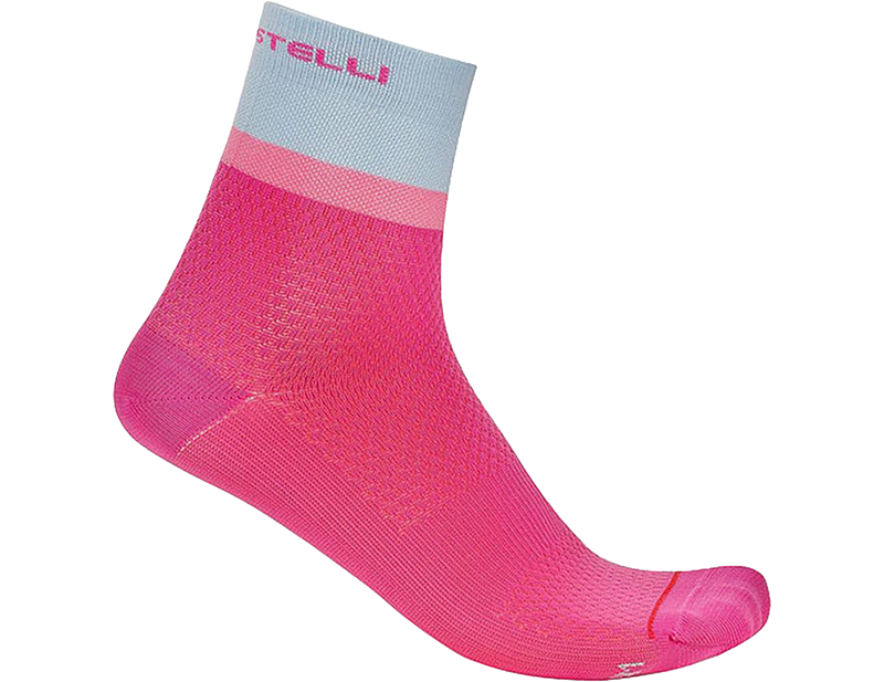 Castelli Tonal Logo Women's 12 Socks in Violet Pink/Winter Sky/Rosa Giro