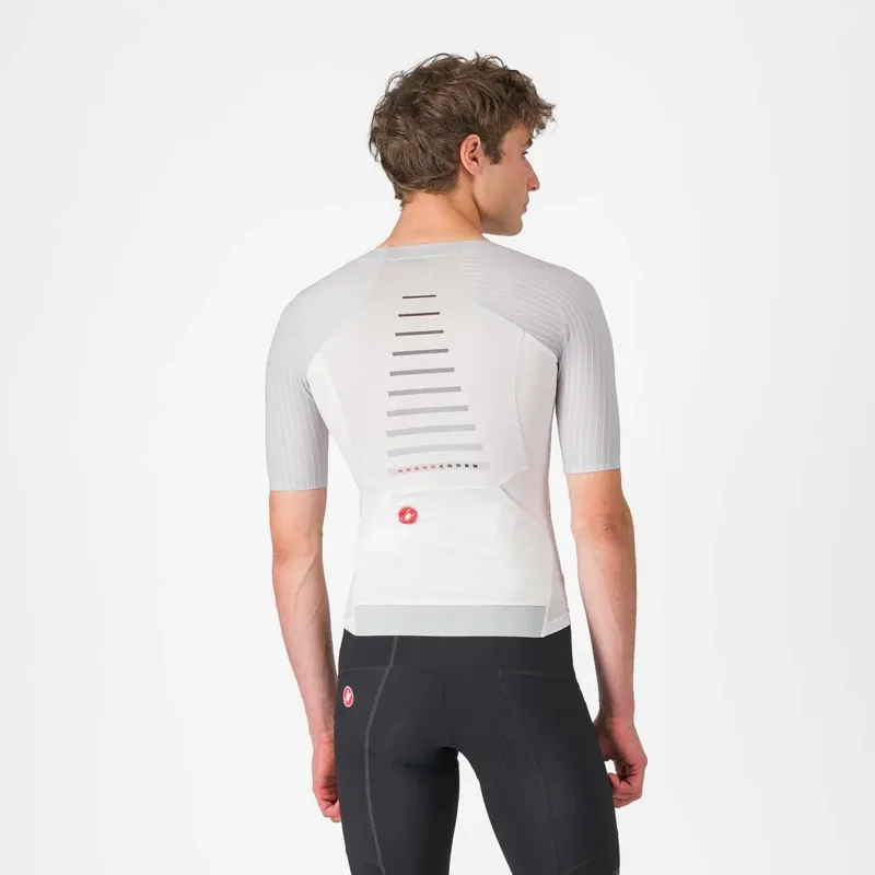Castelli Free Speed 3 Short Sleeve Race Top in White/Silver Grey-1