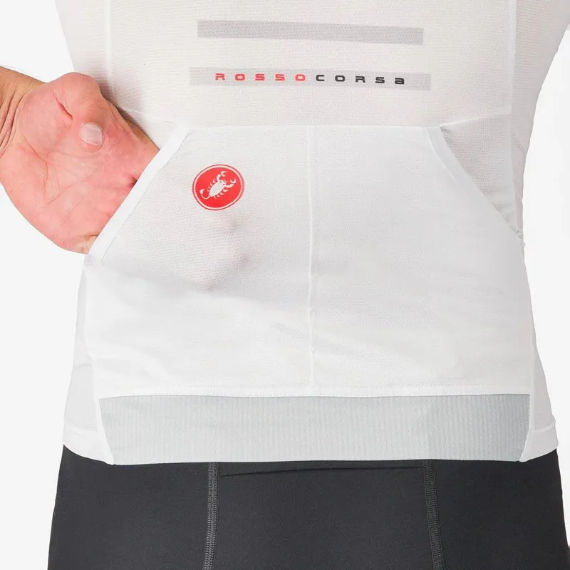 Castelli Free Speed 3 Short Sleeve Race Top in White/Silver Grey-3
