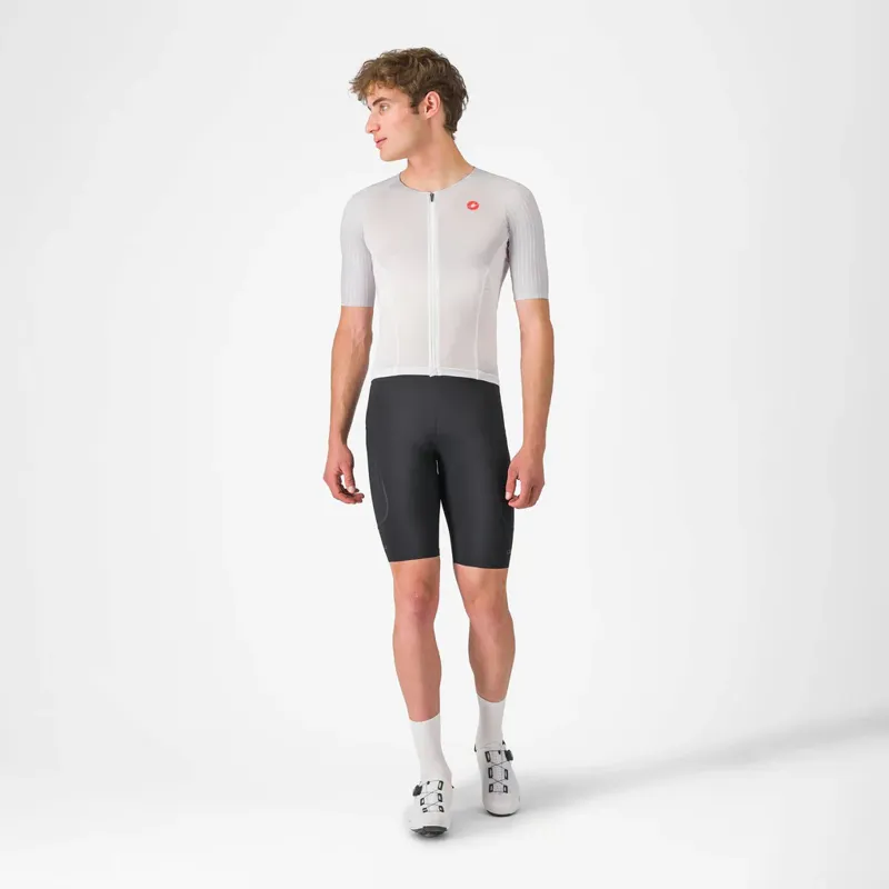 Castelli Free Speed 3 Short Sleeve Race Top in White/Silver Grey-5
