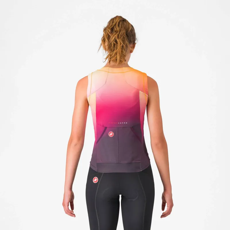 Castelli Free Speed 3 Womens Top in Dark Night Shade/Vivid Orange/Bright Rose-1