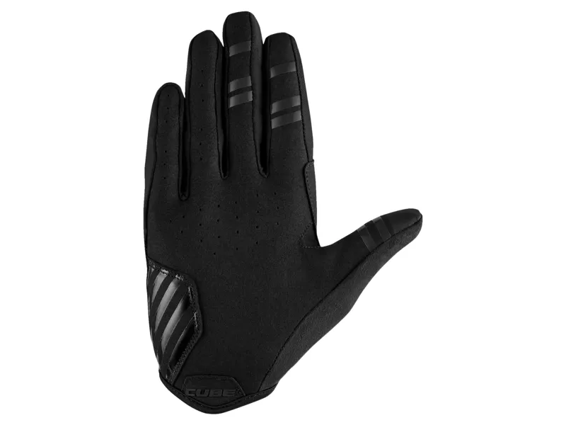 Cube Gravity Long Finger Gloves in Black-1