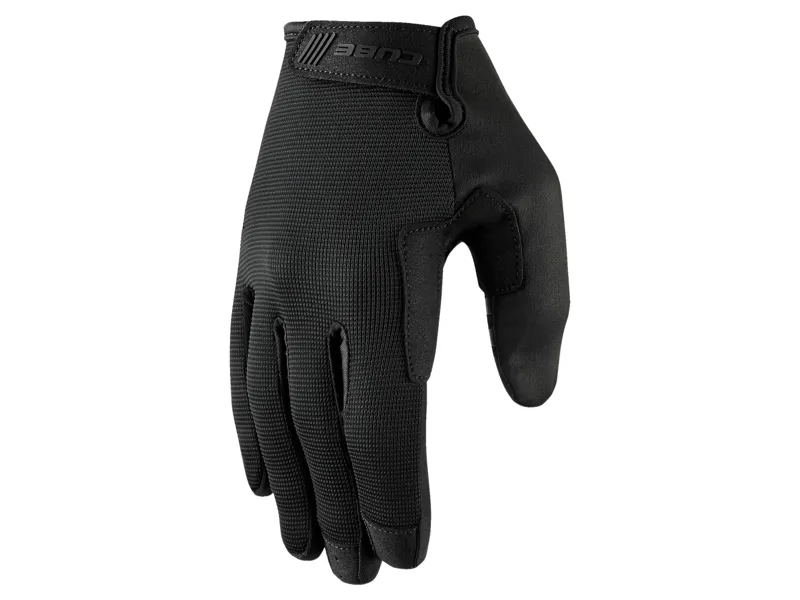 Cube Gravity Long Finger Gloves in Black