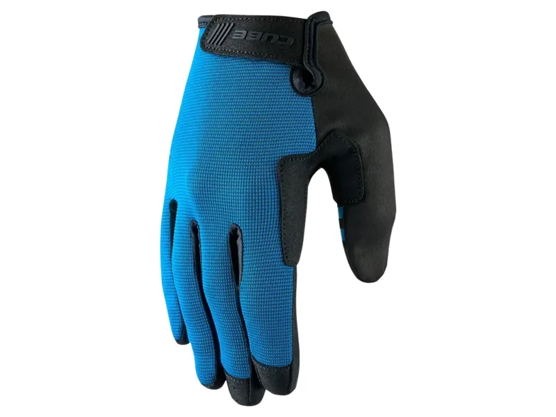 Cube Gravity Long Finger Gloves in Blue