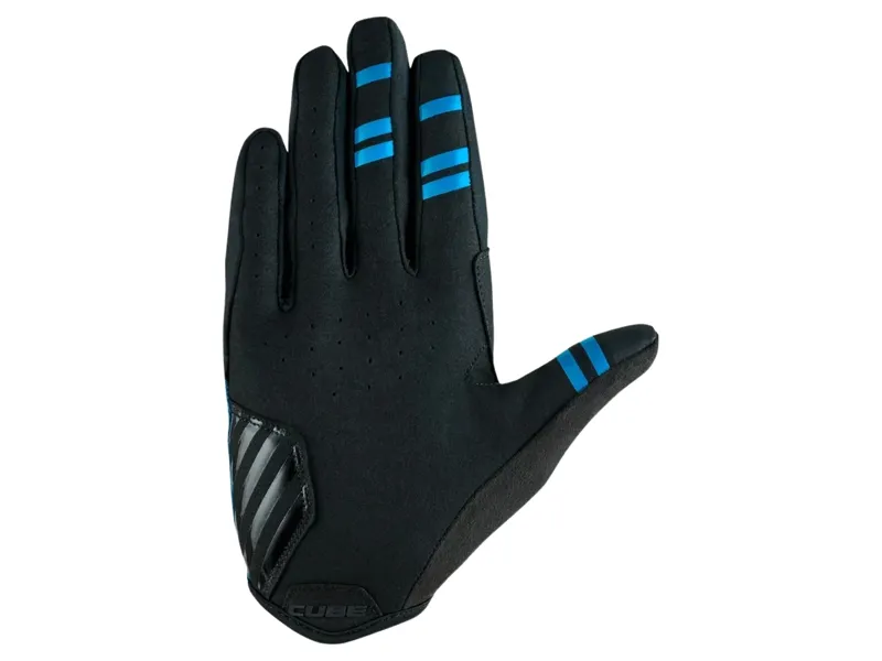 Cube Gravity Long Finger Gloves in Blue-1