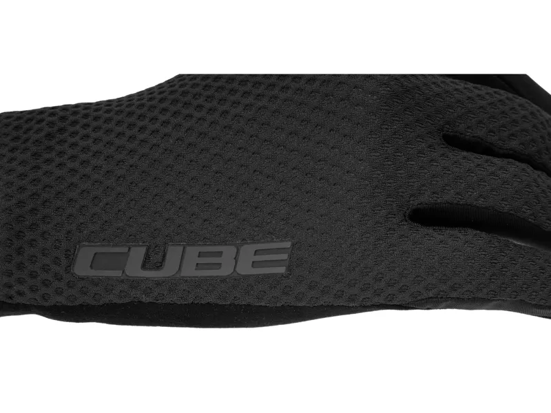 Cube Race Long Finger Gloves in Black-4