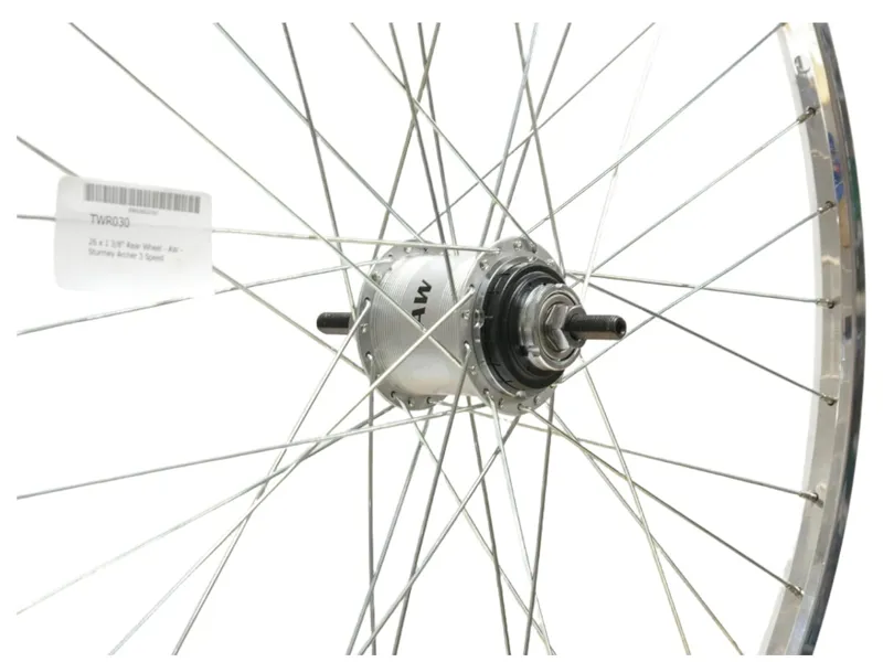 Sturmey Archer 3spd Rear Wheel 26 x 1 3/8 inch in Silver