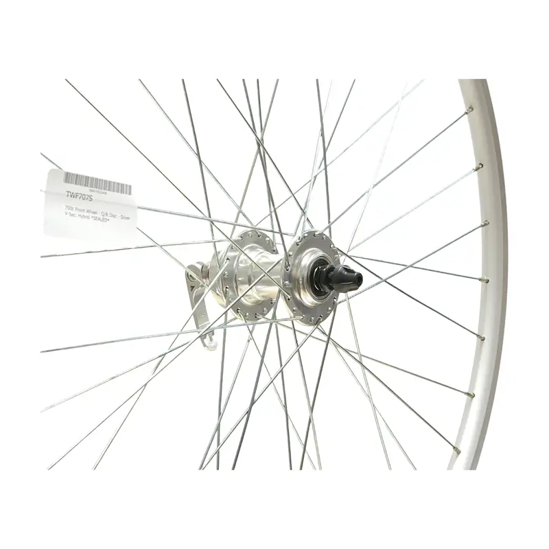 Balfes Bikes Cycle Division 700c Front Wheel - Q/R Disc - Silver V-Sec. Hybrid | Free postage over £30, £10 off first order, price match & 0% finance.