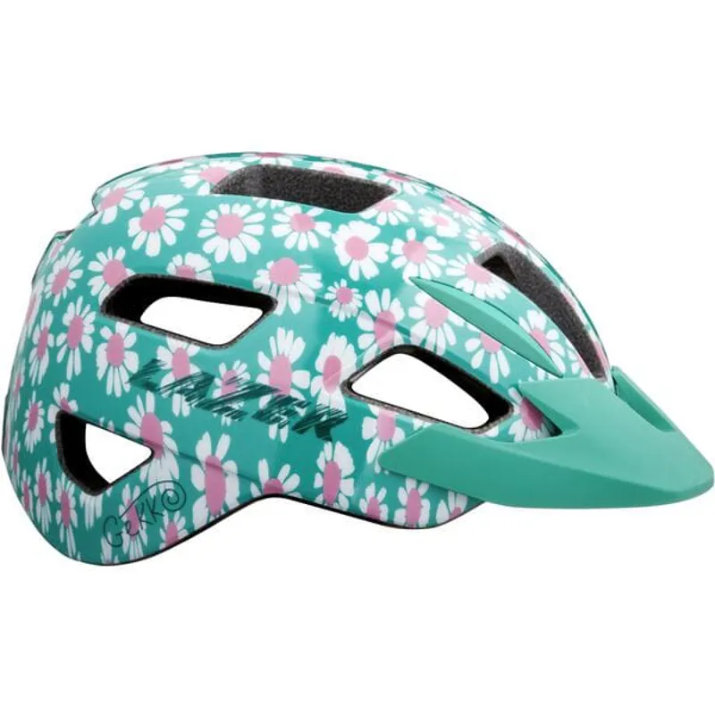Lazer Gekko Flowers Kid's Helmet in Green