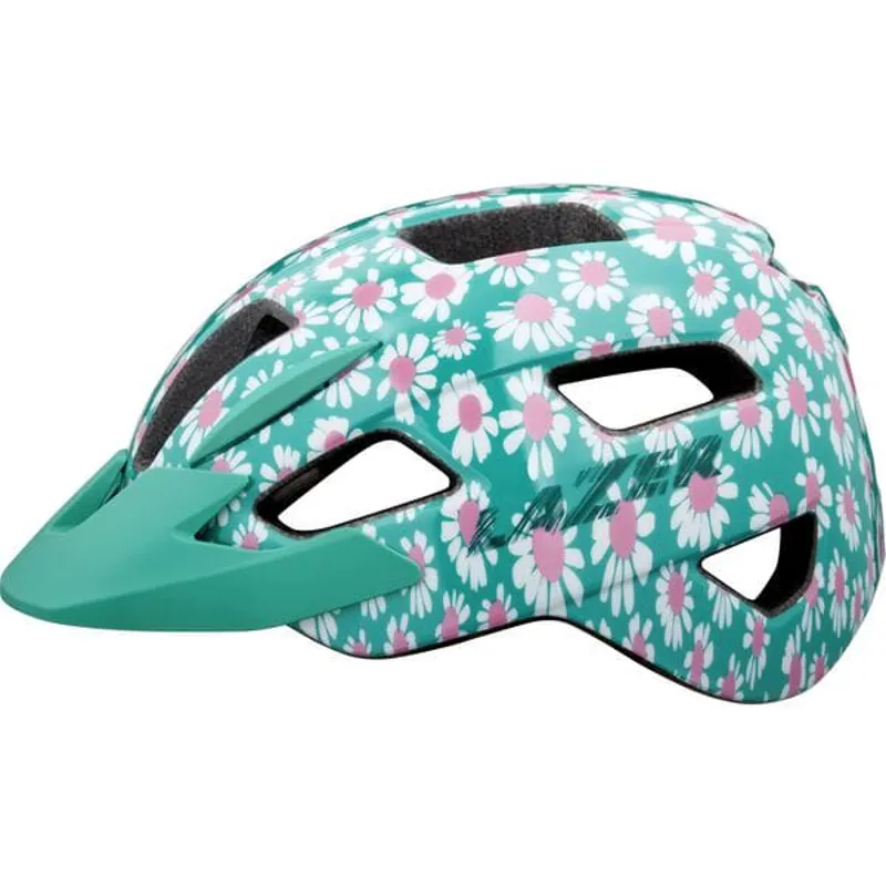 Lazer Gekko Flowers Kid's Helmet in Green-2