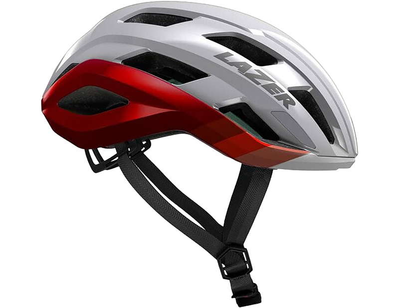 Balfes Bikes Lazer Strada KinetiCore Helmet Small 52-56cm in Silver Red | Free postage over £30, £10 off first order, price match & 0% finance.