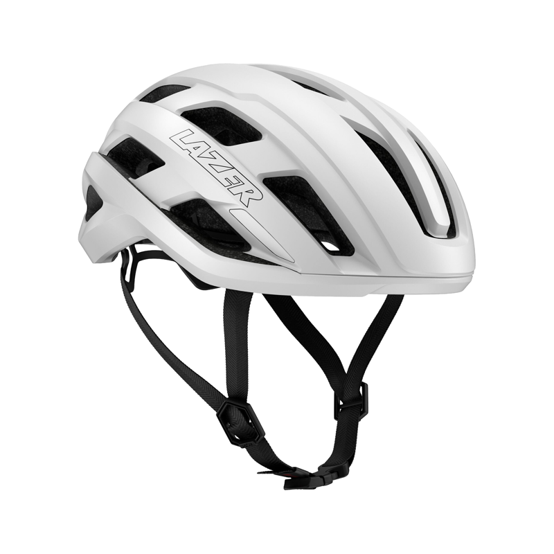 Balfes Bikes Lazer Strada KinetiCore Helmet in Full White | Free postage over £30, £10 off first order, price match & 0% finance.
