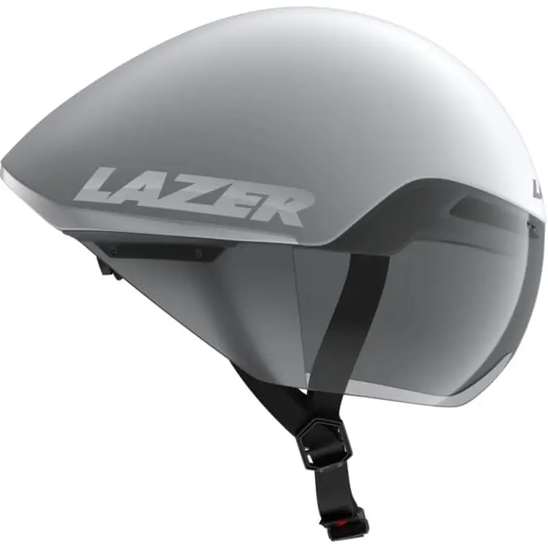 Balfes Bikes Lazer Victor KinetiCore TT Helmet in White/Silver | Free postage over £30, £10 off first order, price match & 0% finance.