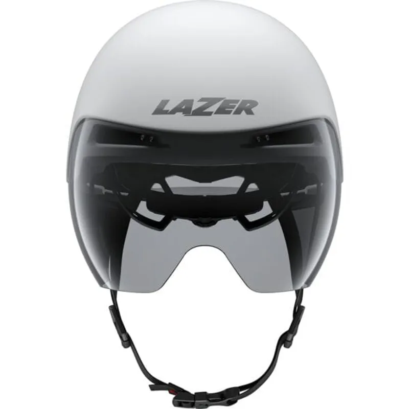 Lazer Victor KinetiCore TT Helmet in White/Silver-1
