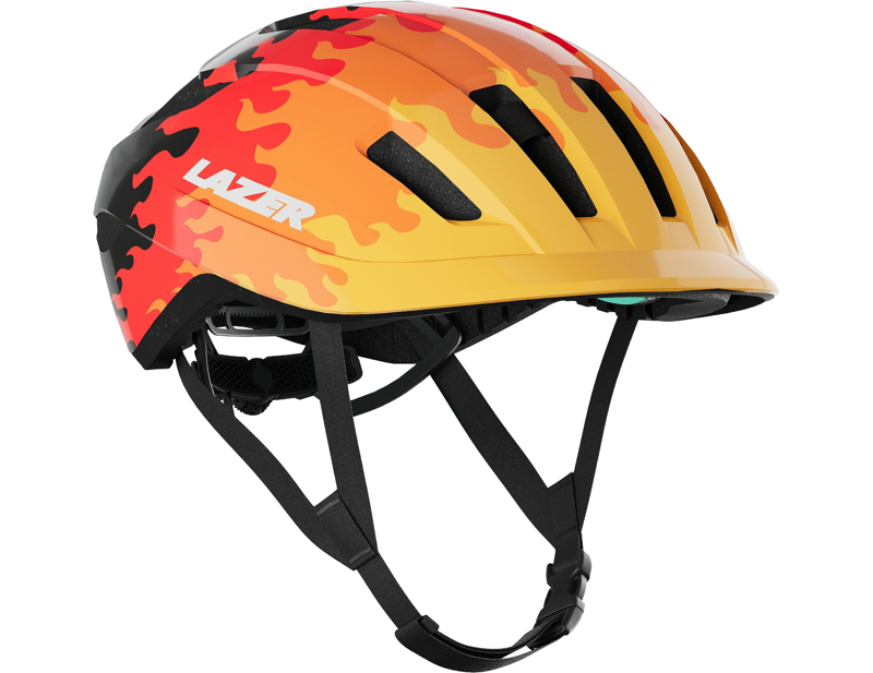 Lazer J1 KinetiCore Uni-Youth Helmet in Red Flames 