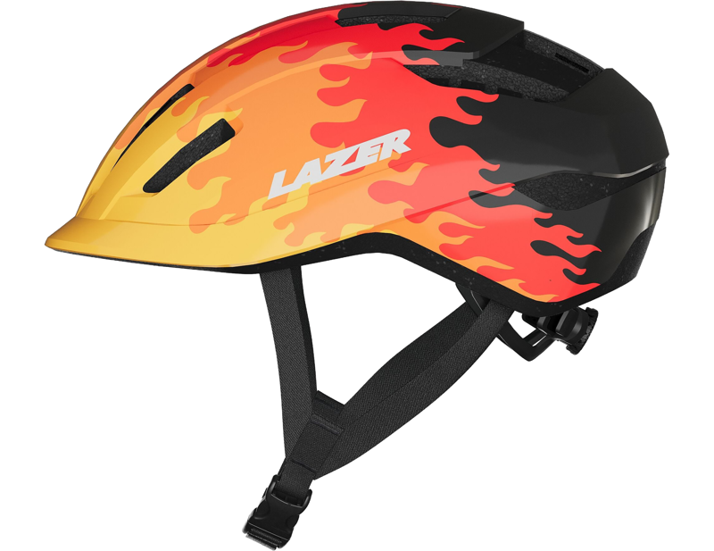 Lazer J1 KinetiCore Uni-Youth Helmet in Red Flames -3