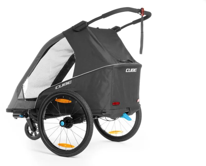 Cube Pure Double Kids Trailer in Black/Grey-2
