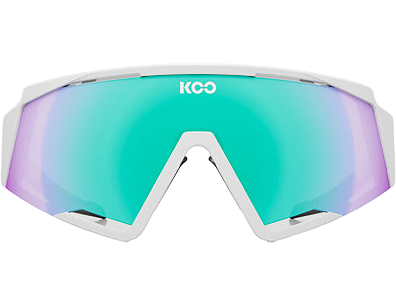 Koo Spectro Sunglasses in White/Green Mirror-1