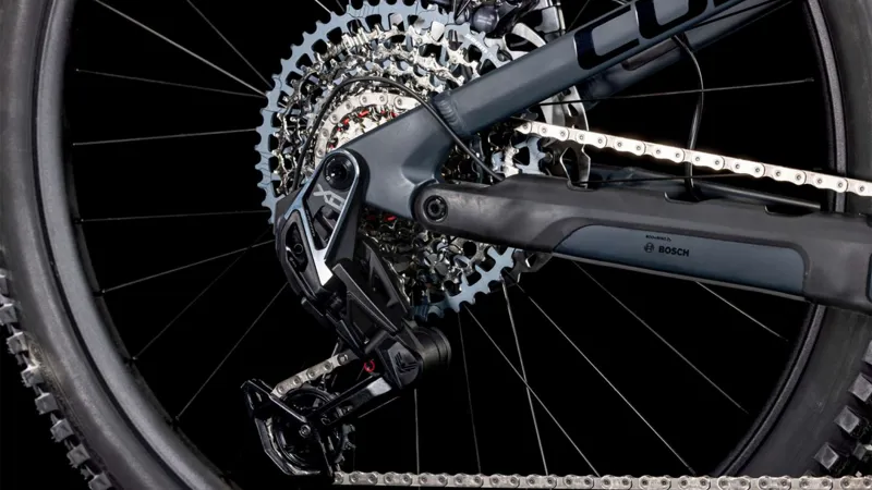 Cube Stereo Hybrid ONE77 HPC AT 800 Electric Full Suspension MTB 2025 in Carbon/Gold-5