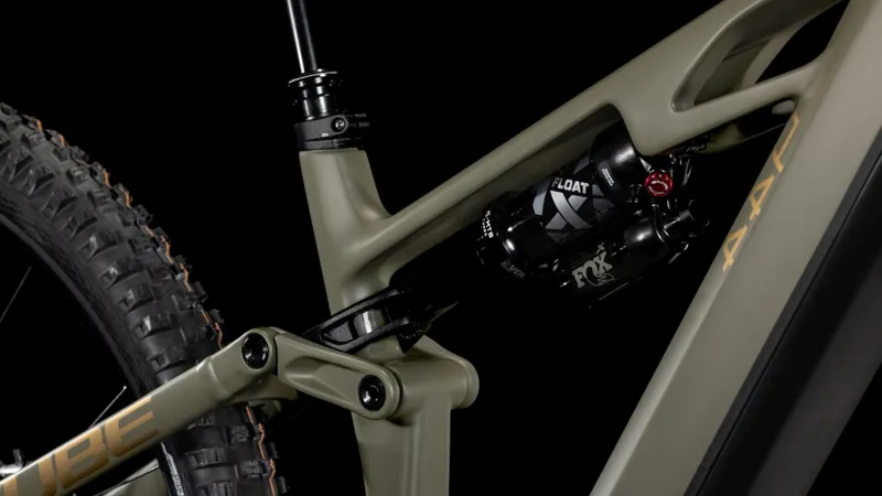 Cube Stereo Hybrid One44 HPC TM 800 Electric Full Suspension Mountain Bike 2025 in Dustyolive/Gold-4