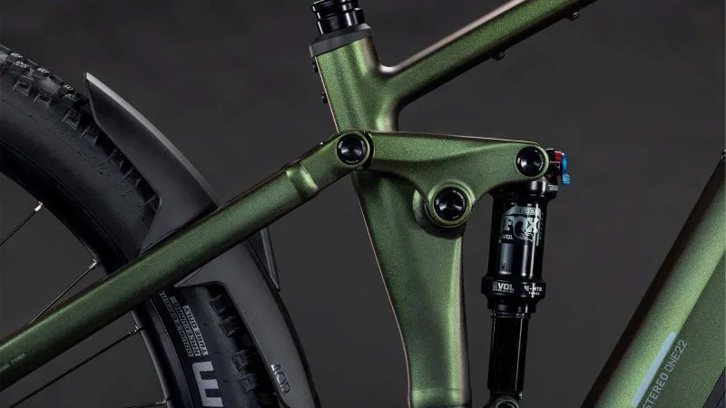 Cube Stereo Hybrid one22 Slx 800 Full Suspension Electric Mountain Bike 2026 in Stellar/Green-2