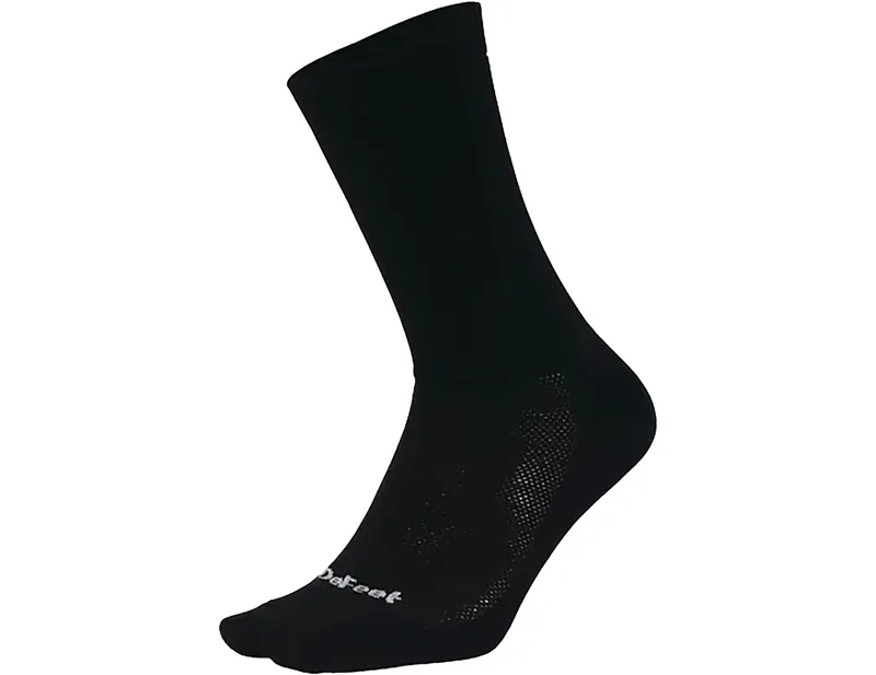 Balfes Bikes Defeet Aireator 6 inch D-Logo Double Cuff Socks in Black | Free postage over £30, £10 off first order, price match & 0% finance.